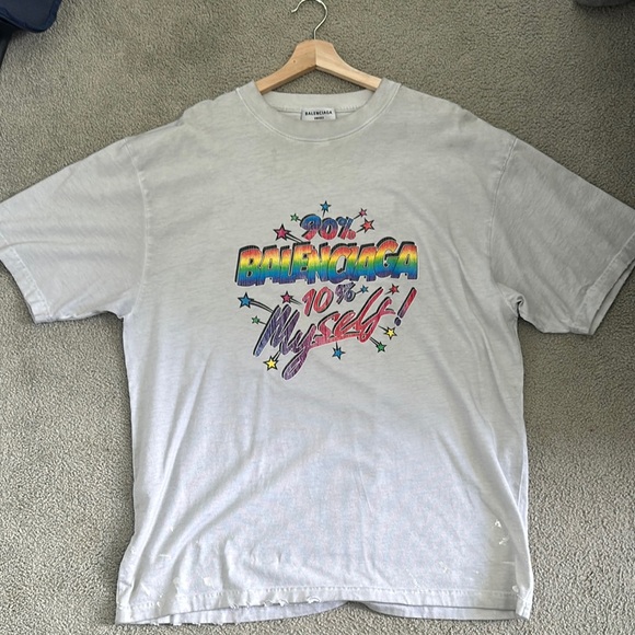 Balenciaga Gray Graphic T-Shirt